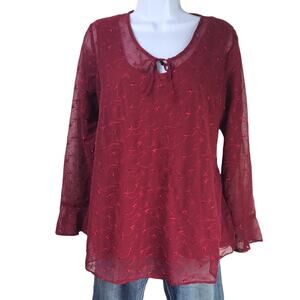 Motherhood Maternity Burgundy Bell Sleeve Top M